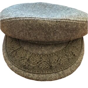 Greek Fisherman Gray Cap Wool Blend Mens Hat Vintage Made In Greece One Size EUC